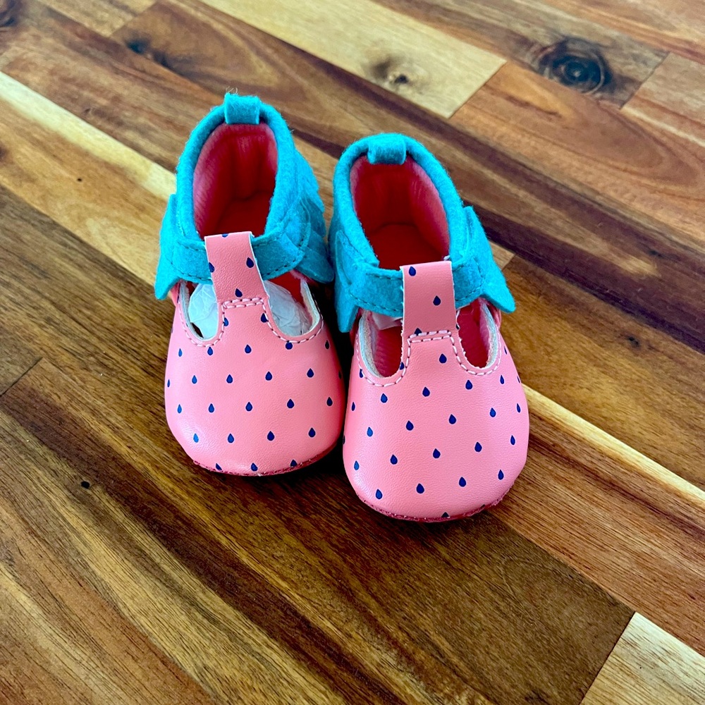 Watermelon booties 3-6